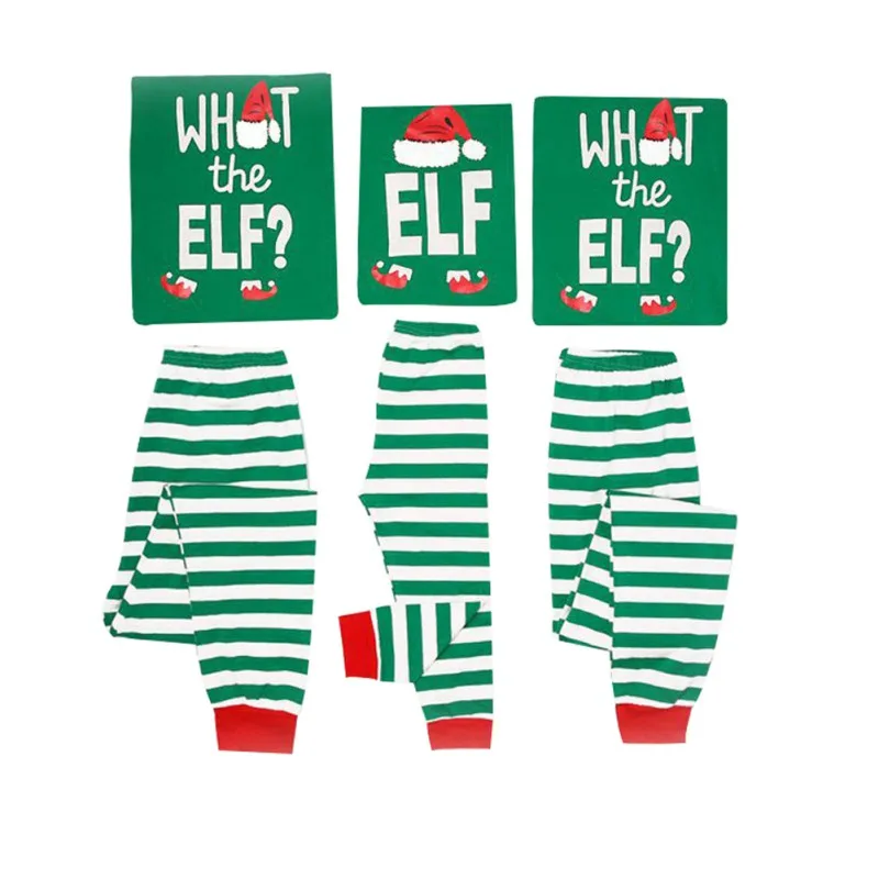 Family Matching Christmas Pajamas Sleepwear Letter Printed Long Sleeve Tops Green Striped Pajamas Pant Set
Family Matching Christmas Pajamas Sleepwear Letter Printed Long Sleeve Tops Green Striped Pajamas Pant Set