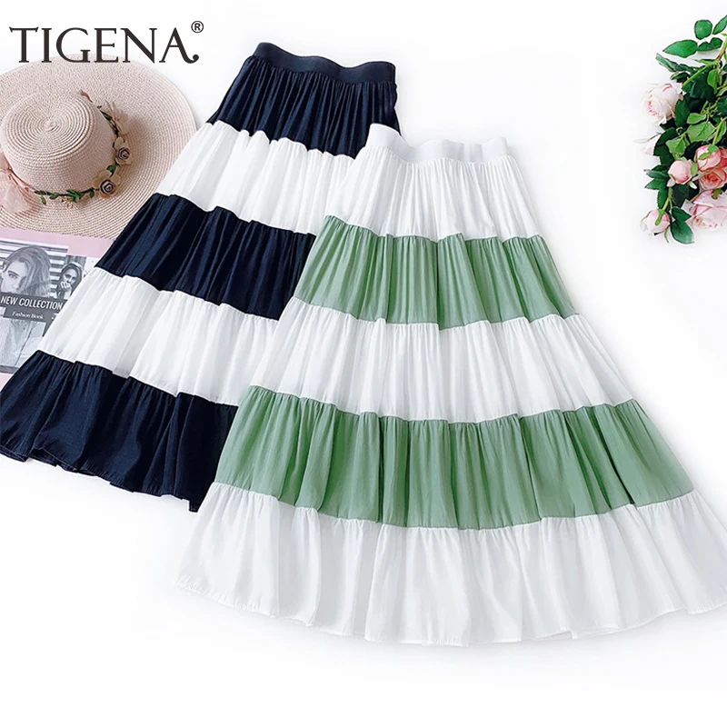 TIGENA/красивая плиссированная юбка-пачка с оборками на подоле Женская мода 2019