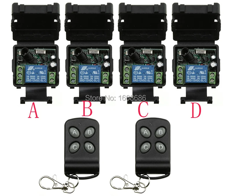 Hot Sales RF Wireless DC 12V Remote Control Switch 1CH Interruptor 10A 4*Receiver & 2*Transmitter Light Lamp window/Garage Doors
Hot Sales RF Wireless DC 12V Remote Control Switch 1CH Interruptor 10A 4*Receiver & 2*Transmitter Light Lamp window/Garage Doors