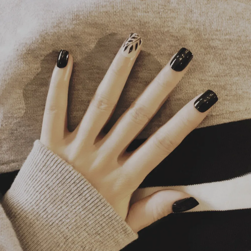 ELECOOL 24pcs French Black Leaves Marble Fake Nails Full Coverage Long Nail Tips Acrylic False Nail Patch Faux Ongles Design
ELECOOL 24pcs French Black Leaves Marble Fake Nails Full Coverage Long Nail Tips Acrylic False Nail Patch Faux Ongles Design