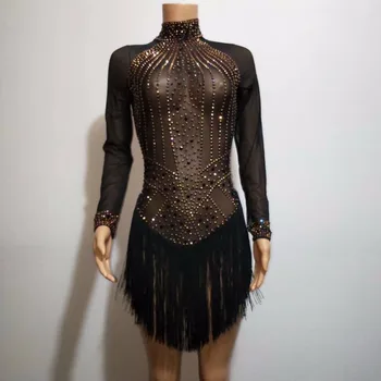 Black Tassel Gold Rhinestones Bodysuit Sexy Stretch Jumpsuit Nightclub Lady DJ DS Stage Singer Catwalk Performance Dance Wear
Black Tassel Gold Rhinestones Bodysuit Sexy Stretch Jumpsuit Nightclub Lady DJ DS Stage Singer Catwalk Performance Dance Wear