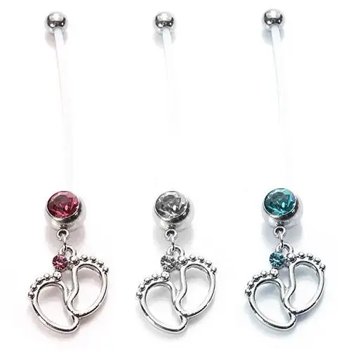 Women Baby Feet Flexible Bar Pregnancy Maternity Belly Navel Ring Body Piercing Cute Paby Foot Pendant Stainless Steel Belly Rin
Women Baby Feet Flexible Bar Pregnancy Maternity Belly Navel Ring Body Piercing Cute Paby Foot Pendant Stainless Steel Belly Rin
