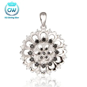 2016 New Stylish Sterling Silver Flower Pendant Necklace Pave Black Crystal And White Cz Pendant Brand GW Jewellery Pety021
2016 New Stylish Sterling Silver Flower Pendant Necklace Pave Black Crystal And White Cz Pendant Brand GW Jewellery Pety021