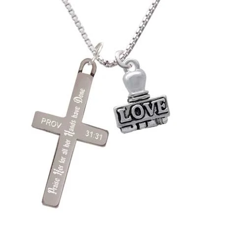 LOVE Stamp - Praise Her - Cross Necklace (1)
