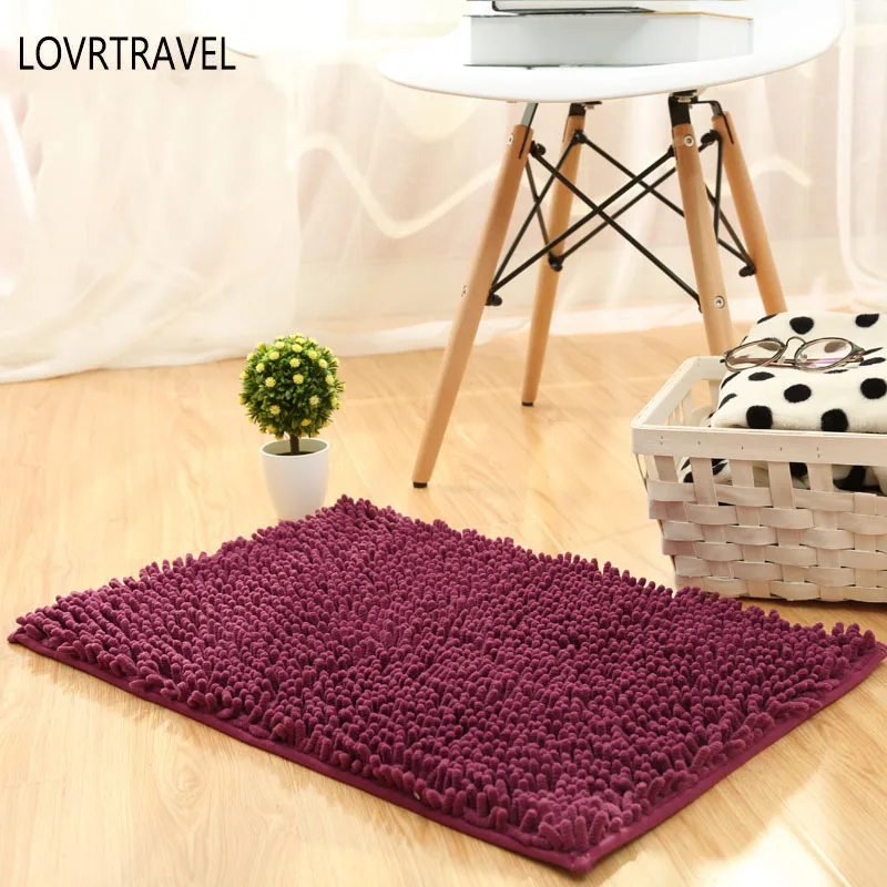 

LOVRTRAVEL Non-slip Bathroom Rug Shag Shower Mat Machine-washable Bath mats with Water Absorbent Soft Microfibers of - Beige