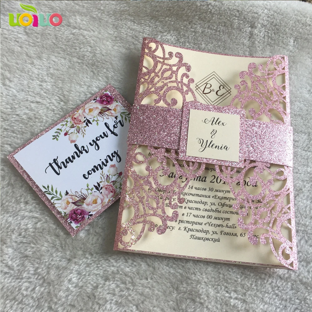 20pc Laser Cut Party glitter rose gold Birthday Invitations Card,customize ribbon buckle,glitter inside envelope,print band tag
20pc Laser Cut Party glitter rose gold Birthday Invitations Card,customize ribbon buckle,glitter inside envelope,print band tag
