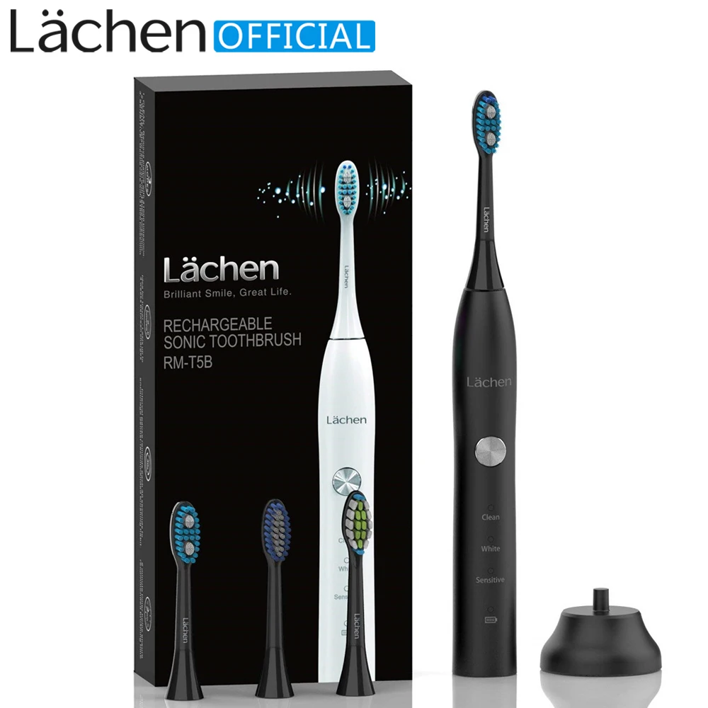 Lachen T5B Electric Toothbrush Adult Timer Brush USB Rechargeable Electric Tooth Brushes with 4pc Replacement Brush Head
Lachen T5B Electric Toothbrush Adult Timer Brush USB Rechargeable Electric Tooth Brushes with 4pc Replacement Brush Head