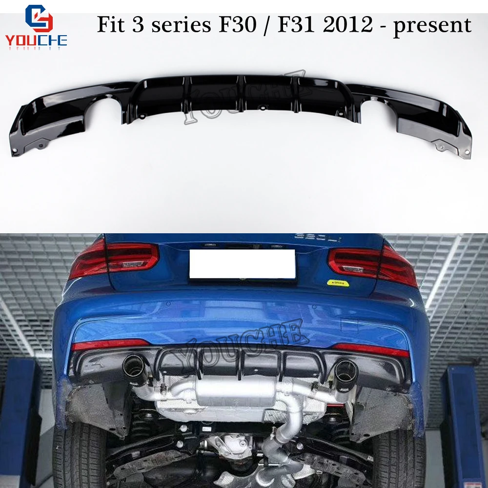 PP пластиковый задний бампер диффузор для губ разветвитель BMW 3 серии F30 F31 M Sport Edition