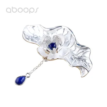 925 Sterling Silver Lotus Flower Necklace Pendant with Lapis Lazuli for Women Girls Free Shipping
925 Sterling Silver Lotus Flower Necklace Pendant with Lapis Lazuli for Women Girls Free Shipping