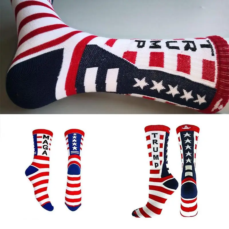 New Creative Trump Election Socks Flag Star Striped Socks Cotton Long Socks Men's Fashion Cotton Socks
New Creative Trump Election Socks Flag Star Striped Socks Cotton Long Socks Men's Fashion Cotton Socks