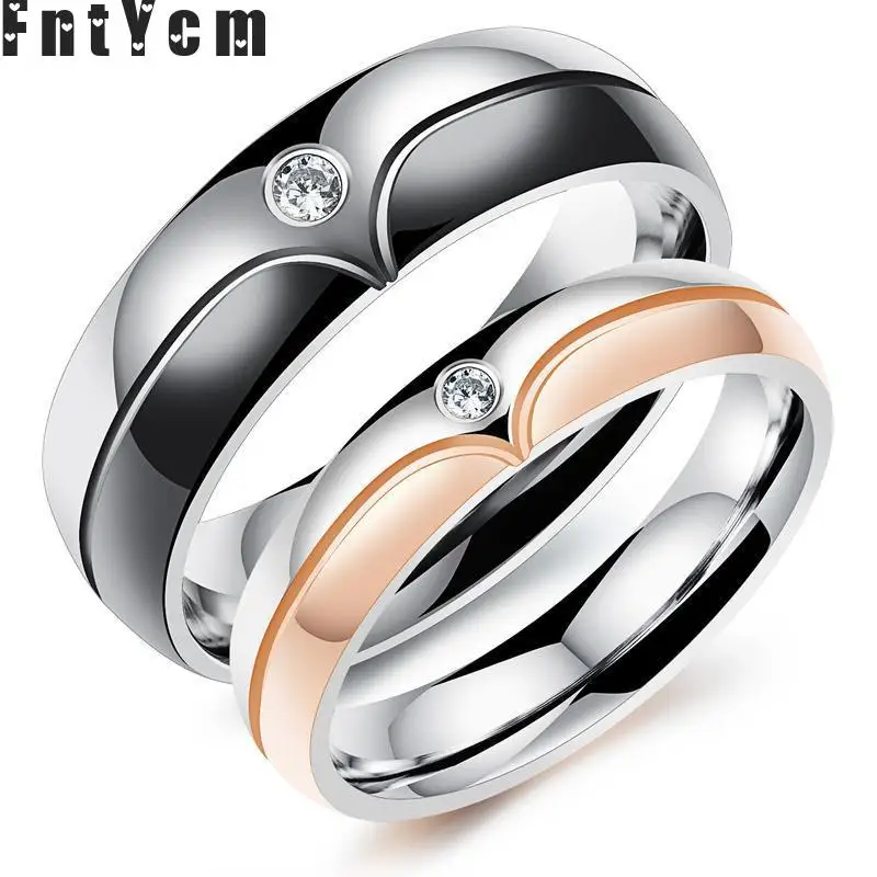 Rose Gold Black Titanium Steel Lovers' Rings For Women Engagement Party Decorations Wedding Rings Engagement-ring
Rose Gold Black Titanium Steel Lovers' Rings For Women Engagement Party Decorations Wedding Rings Engagement-ring