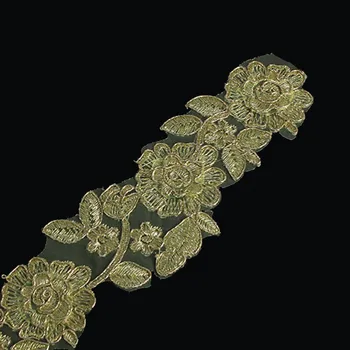 Embroidered Gold Metallic Trimming Applique Lace Ribbon Venise Floral Trim Embellishment Sewing Supplies renda 2yard/T1241
Embroidered Gold Metallic Trimming Applique Lace Ribbon Venise Floral Trim Embellishment Sewing Supplies renda 2yard/T1241