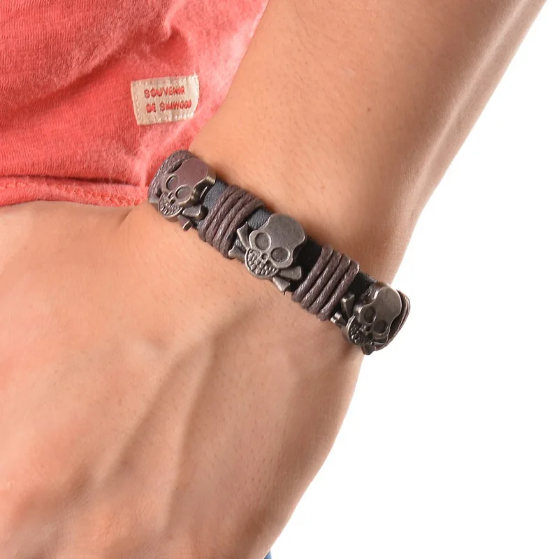 FUNIQUE Punk Leather Bracelet Viking Skull Skeleton Charm Men Bracelets & Bangle Jewelry Cuff Women Men 2017 Fashion Jewelry
FUNIQUE Punk Leather Bracelet Viking Skull Skeleton Charm Men Bracelets & Bangle Jewelry Cuff Women Men 2017 Fashion Jewelry