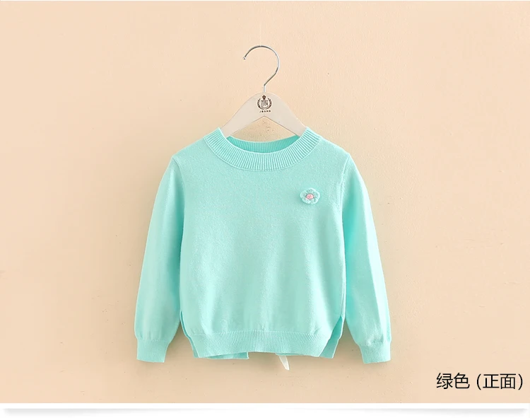 2018 Autumn Spring 2-10 Years Old Gift Children'S Clothing O-Neck Long Sleeve Candy Color Knitted Kids Baby Girls Sweater (10)