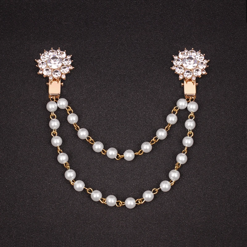 Fashion Imitation Pearl Double Link Chains Tassels Collar Brooch Clip Brooches Party Costume Dress Jewelry Accessories for Women 
Fashion Imitation Pearl Double Link Chains Tassels Collar Brooch Clip Brooches Party Costume Dress Jewelry Accessories for Women
