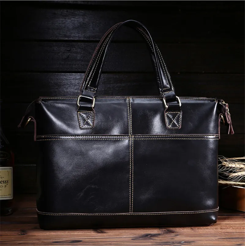 Men Cowhide Genuine Leather Briefcase Fashion Brand Handbag Business Vintage Retro Men Messenger Shoulder Bag with Handle 1026
Men Cowhide Genuine Leather Briefcase Fashion Brand Handbag Business Vintage Retro Men Messenger Shoulder Bag with Handle 1026