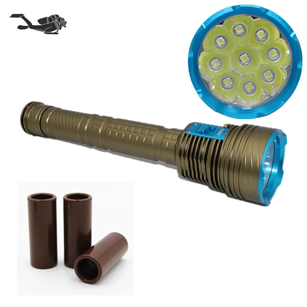9200LM 9 x XM-L2 LED Diving Flashlight Underwater Waterproof 100 Meters 3 Mode SOS Torch Dive Light Supply by 18650 26650
9200LM 9 x XM-L2 LED Diving Flashlight Underwater Waterproof 100 Meters 3 Mode SOS Torch Dive Light Supply by 18650 26650