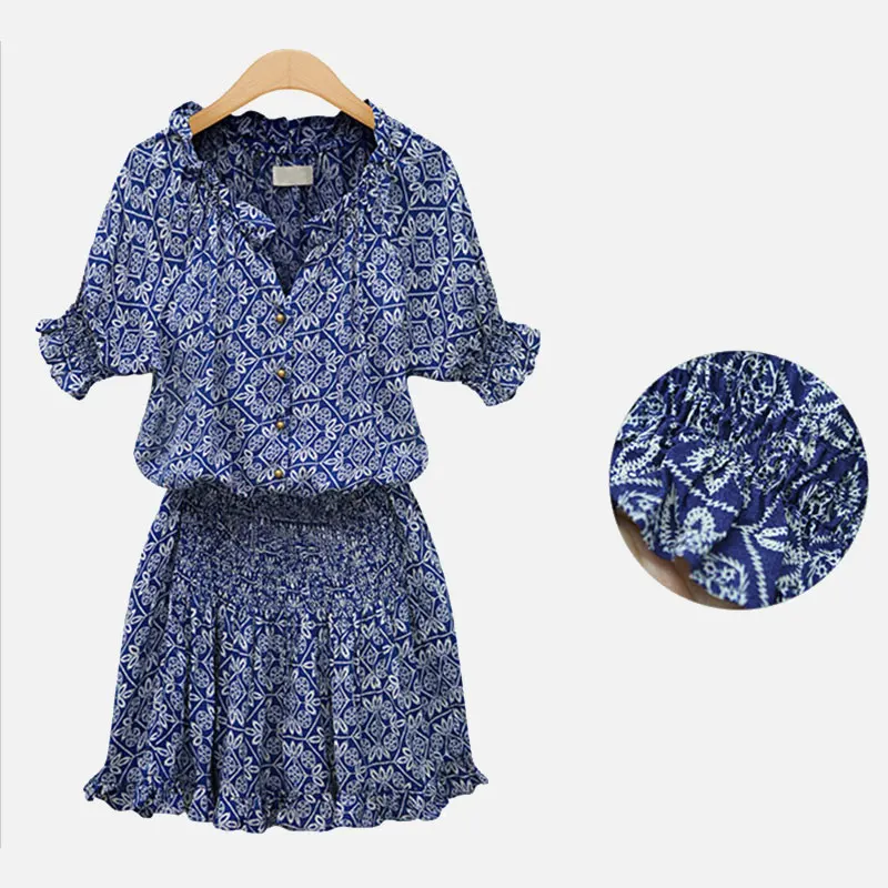 Women's V-Neck Floral Ruffled Tunic Mini Dress Pleated Short Sleeve Button Women Dresses 2019 Summer Loose Beach Vestidos Female
Women's V-Neck Floral Ruffled Tunic Mini Dress Pleated Short Sleeve Button Women Dresses 2019 Summer Loose Beach Vestidos Female