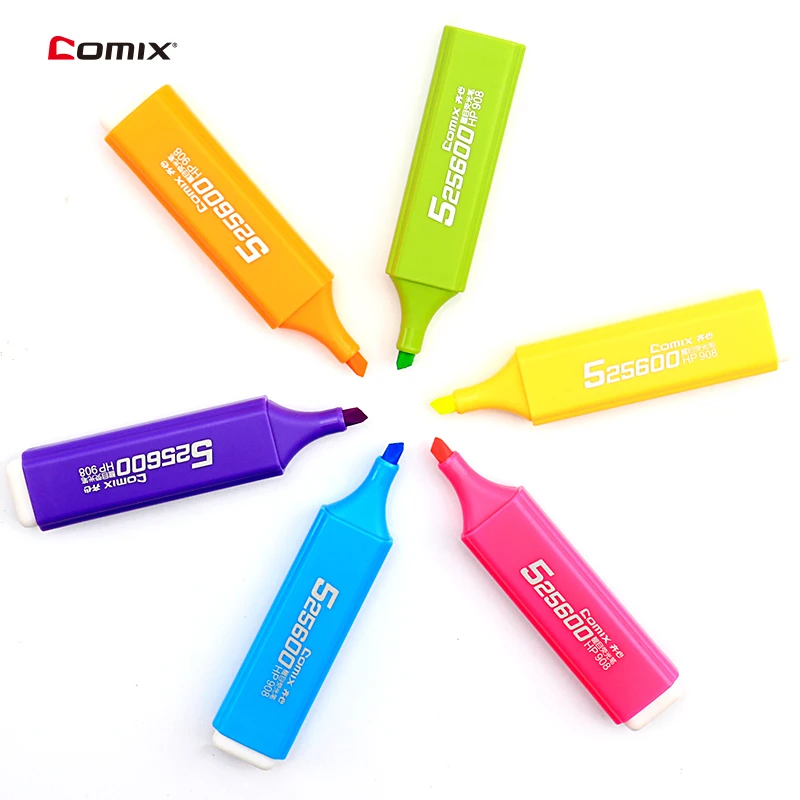 6pcs/set Comix High capacity Highlighter Fluorescent Pen Marker Pens Mild Liner Cute Kawaii Stationery School Supplies Papelaria
6pcs/set Comix High capacity Highlighter Fluorescent Pen Marker Pens Mild Liner Cute Kawaii Stationery School Supplies Papelaria