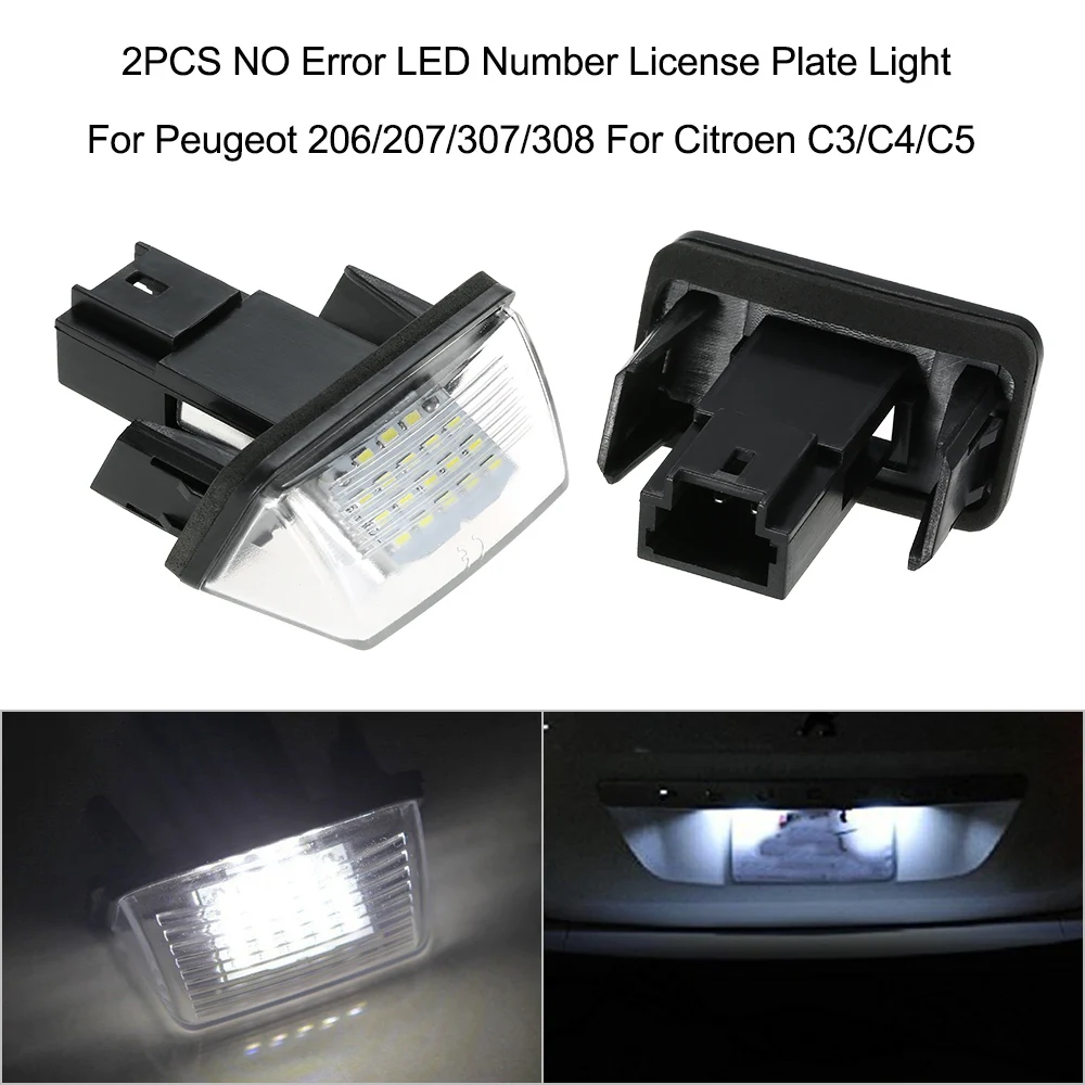 KKMOON 2pcs 24 SMD car led license plate light lamp For Peugeot 206/207/307/308 For Citroen C3/C4/C5
KKMOON 2pcs 24 SMD car led license plate light lamp For Peugeot 206/207/307/308 For Citroen C3/C4/C5