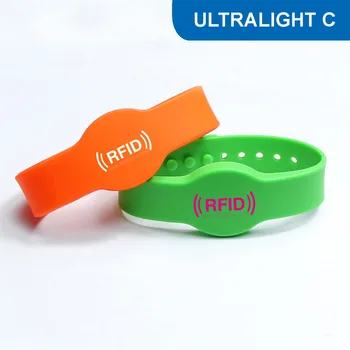 WB04 RFID Silicone Wristband NFC bracelet Tag for Access Control swimming pool 13.56MHZ 512BITS ISO14443A with Ultralight C Chip
WB04 RFID Silicone Wristband NFC bracelet Tag for Access Control swimming pool 13.56MHZ 512BITS ISO14443A with Ultralight C Chip