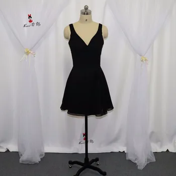 Cheap Summer Black Bridesmaid Dresses Short Above Knee Girls Wedding Party Guest Dress V Neck Vestido Madrinha 2017 Sleeveless
Cheap Summer Black Bridesmaid Dresses Short Above Knee Girls Wedding Party Guest Dress V Neck Vestido Madrinha 2017 Sleeveless