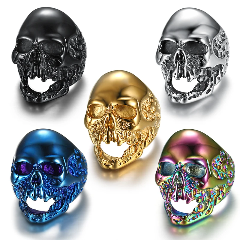 Size 7-15 rock roll 316l stainless steel heavy big zombie skull men rings newest design evil men boys skull rings party band
Size 7-15 rock roll 316l stainless steel heavy big zombie skull men rings newest design evil men boys skull rings party band