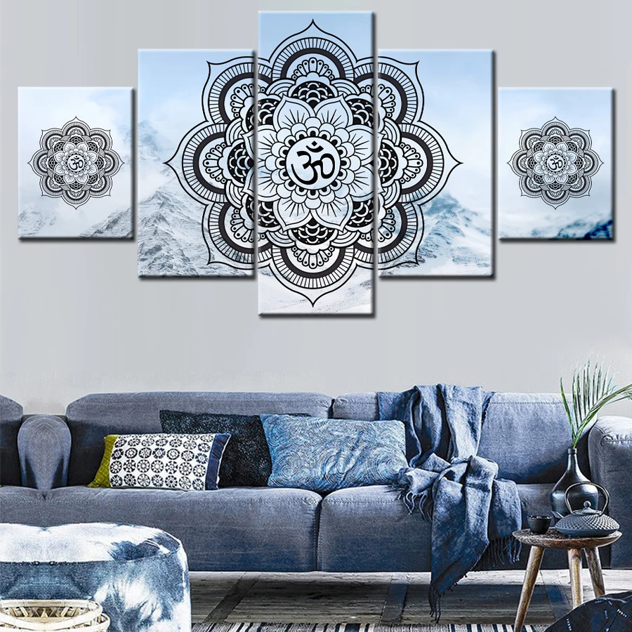 5 Panels Snow Mountain Mandala Canvas Paintings Wall Art Prints Home Decoration Pictures For Living Room
5 Panels Snow Mountain Mandala Canvas Paintings Wall Art Prints Home Decoration Pictures For Living Room