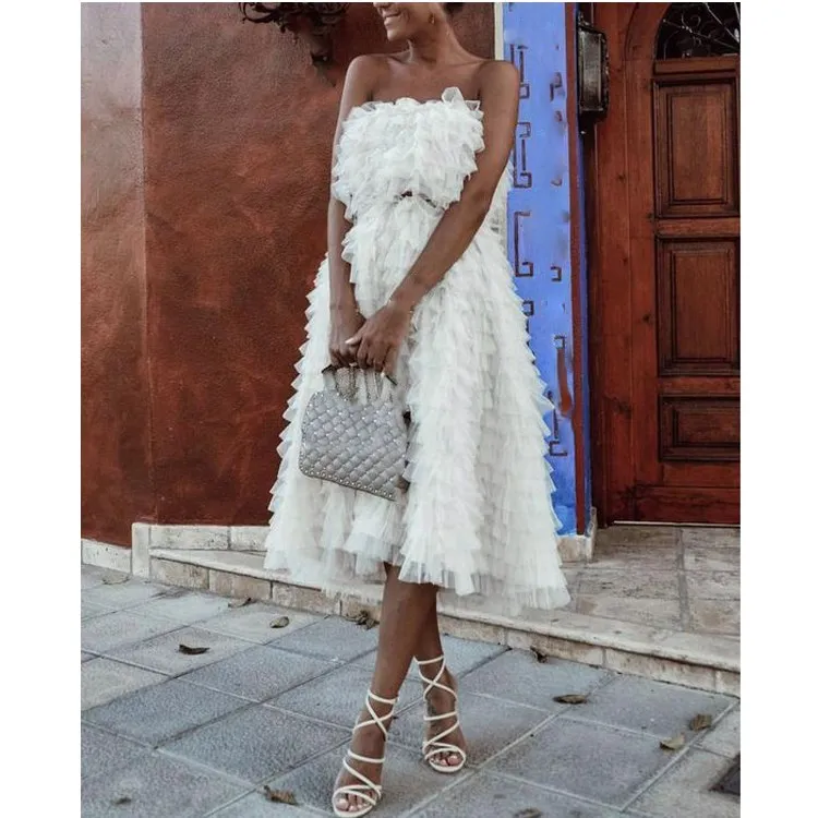 2019 Women Sexy Evening Club Party Midi Dresses Elegant Off-Shoulder Strapless Tassel Dress Female Beach Layered Ruffles Dress
2019 Women Sexy Evening Club Party Midi Dresses Elegant Off-Shoulder Strapless Tassel Dress Female Beach Layered Ruffles Dress