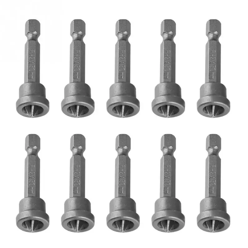 10Pcs/Set 50mm PH2 Hex Shank Magnetic Screwdriver Bits Set Tools For Drywall Plasterboard Locating
10Pcs/Set 50mm PH2 Hex Shank Magnetic Screwdriver Bits Set Tools For Drywall Plasterboard Locating