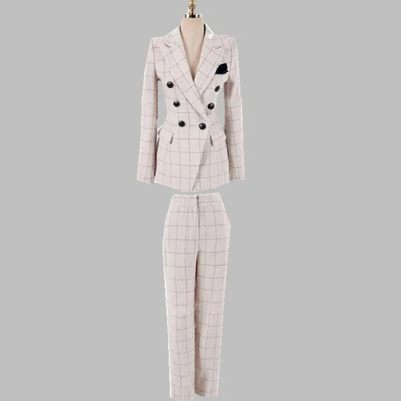 Women business Suits 2019 Fashion Women's Pants Suit slim Suit Plaid Jackets with Office Ladies formal OL Pants Work wear sets
Women business Suits 2019 Fashion Women's Pants Suit slim Suit Plaid Jackets with Office Ladies formal OL Pants Work wear sets