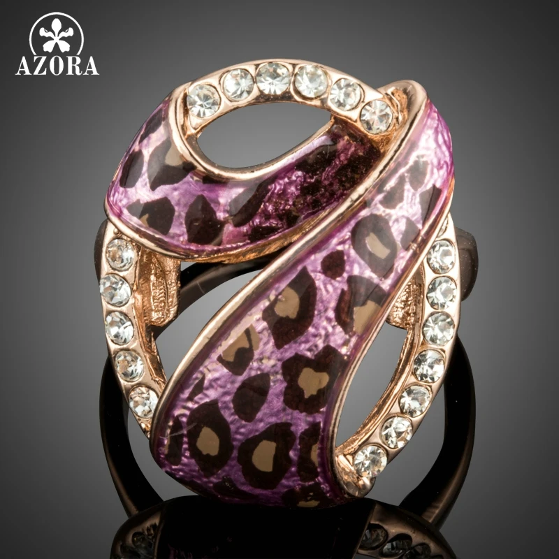 AZORA Individuality Rose Gold Color 7 Design with Austrian Cystal Pink Leopard Rings TR0162
AZORA Individuality Rose Gold Color 7 Design with Austrian Cystal Pink Leopard Rings TR0162