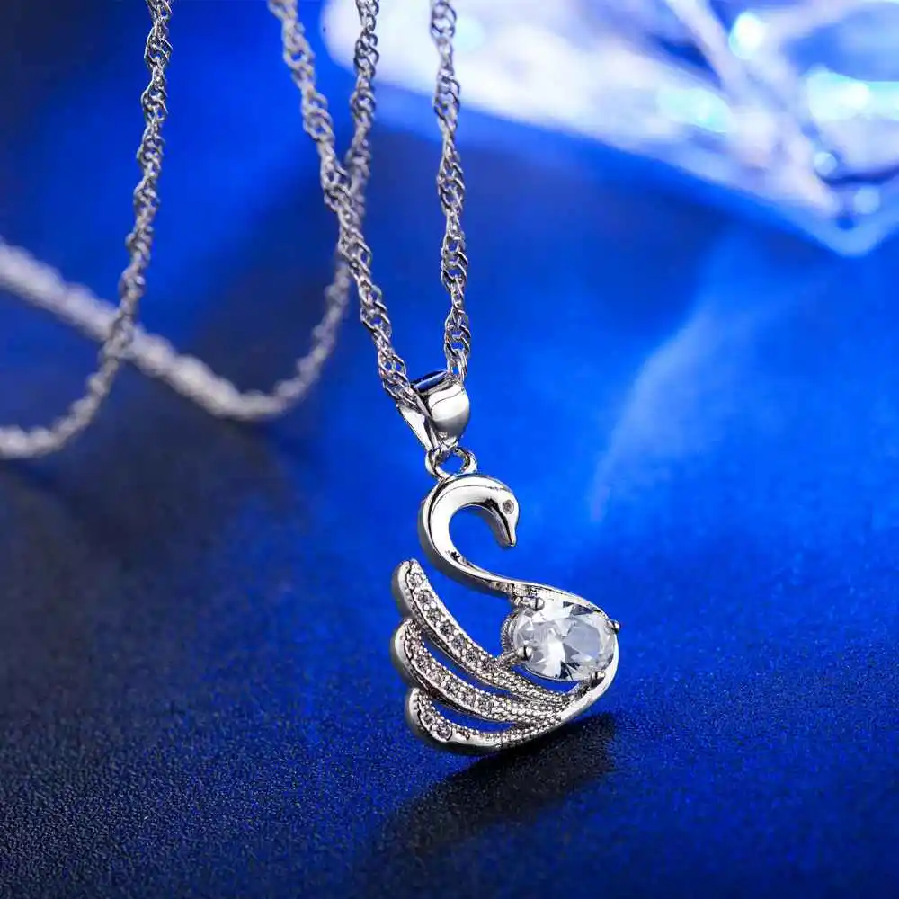 Newes 925 Sterling Silver Pendant Necklace For Women Girl Birthday Gifts Crystal CZ Swan Animal Design Wedding Necklace
Newes 925 Sterling Silver Pendant Necklace For Women Girl Birthday Gifts Crystal CZ Swan Animal Design Wedding Necklace