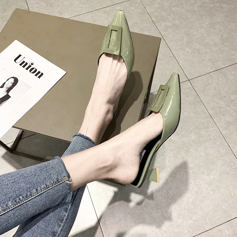 Mules shoes woman summer slippers pointed toe square buckle shallow slides thick heels 2019 flip flops zapatos mujer femme shoes
Mules shoes woman summer slippers pointed toe square buckle shallow slides thick heels 2019 flip flops zapatos mujer femme shoes