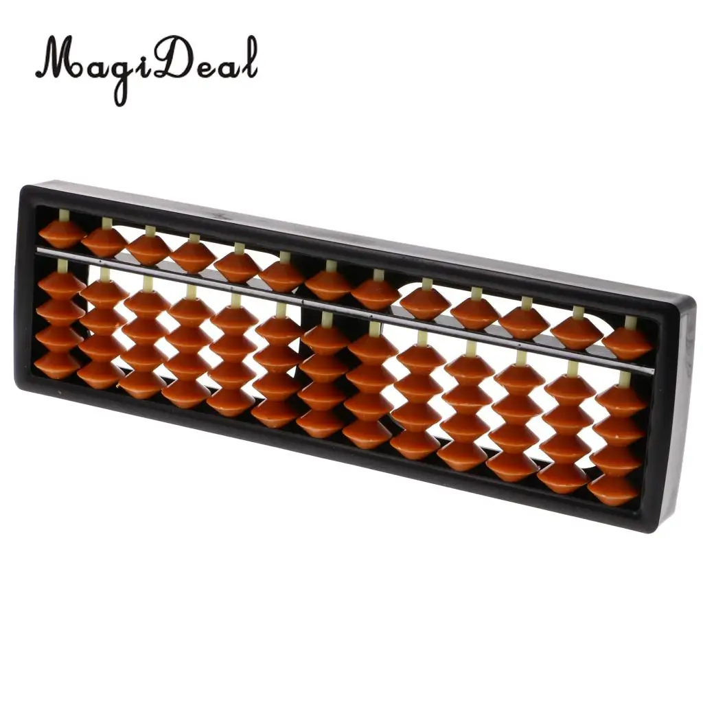 MagiDeal 13Rods Plastic Beads Abacus Soroban Calculating Tool Educational Math Toy for School Teacher Student Office Use 6Colors