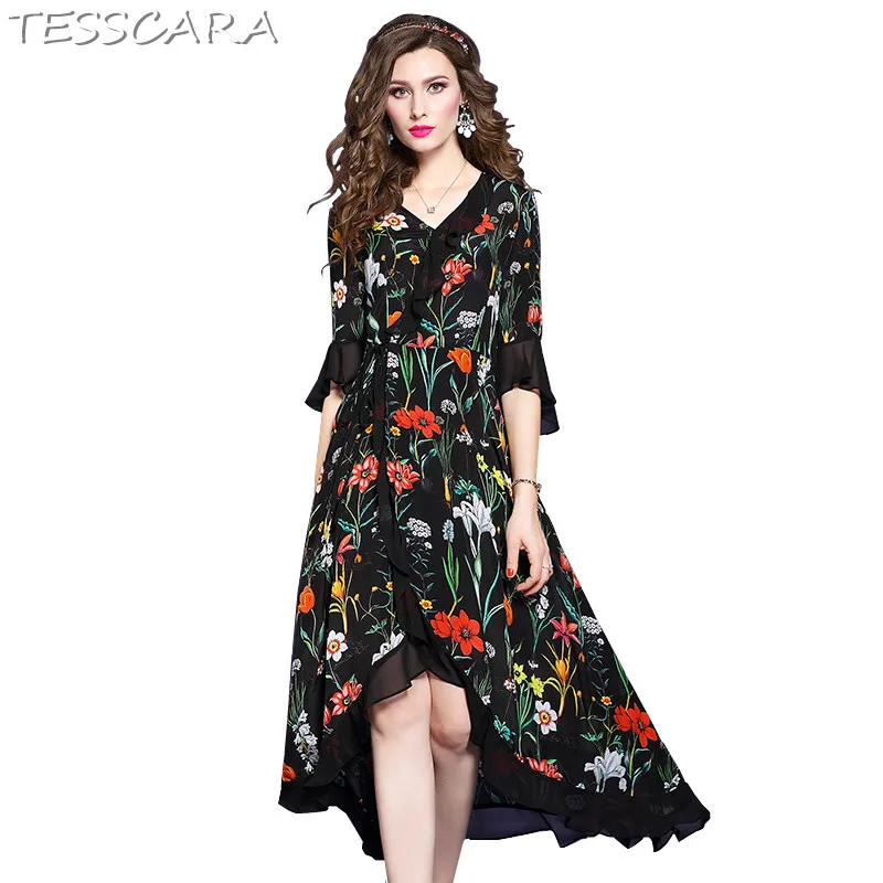 TESSCARA Women Summer Elegant Floral Chiffon Dress Female Office Lady Party Robe Femme Vintage Designer High Quality Vestidos
TESSCARA Women Summer Elegant Floral Chiffon Dress Female Office Lady Party Robe Femme Vintage Designer High Quality Vestidos