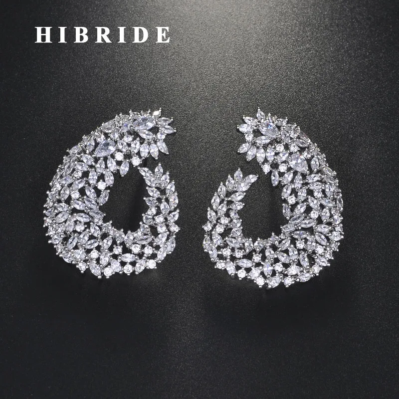 HIBRIDE New Fashion Marquised Cut Clear Cubic Zircon Stud Earrings For Women Birdal Accessories Brincos Jewelry Gift E-917
HIBRIDE New Fashion Marquised Cut Clear Cubic Zircon Stud Earrings For Women Birdal Accessories Brincos Jewelry Gift E-917
