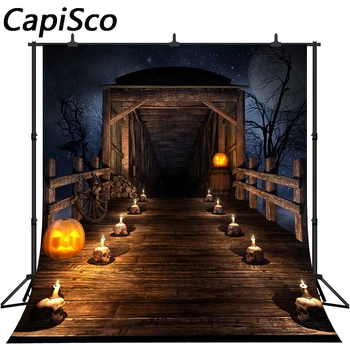 Capisco Full Moon Night Starry Sky Halloween Background Wooden Bridge Skulls Candle Light Pumpkin Lanterns Kids Photo Backdrop
Capisco Full Moon Night Starry Sky Halloween Background Wooden Bridge Skulls Candle Light Pumpkin Lanterns Kids Photo Backdrop