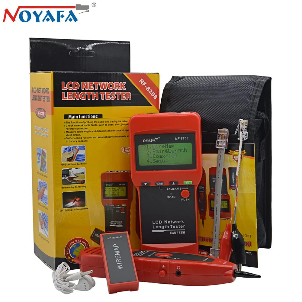 NOYAFA NF-8208 Ethernet LAN Network Cable Tester Diagnose Tone Tracer UTP STP RJ45 Wire Tracker with LCD NF8208 Original Package
NOYAFA NF-8208 Ethernet LAN Network Cable Tester Diagnose Tone Tracer UTP STP RJ45 Wire Tracker with LCD NF8208 Original Package