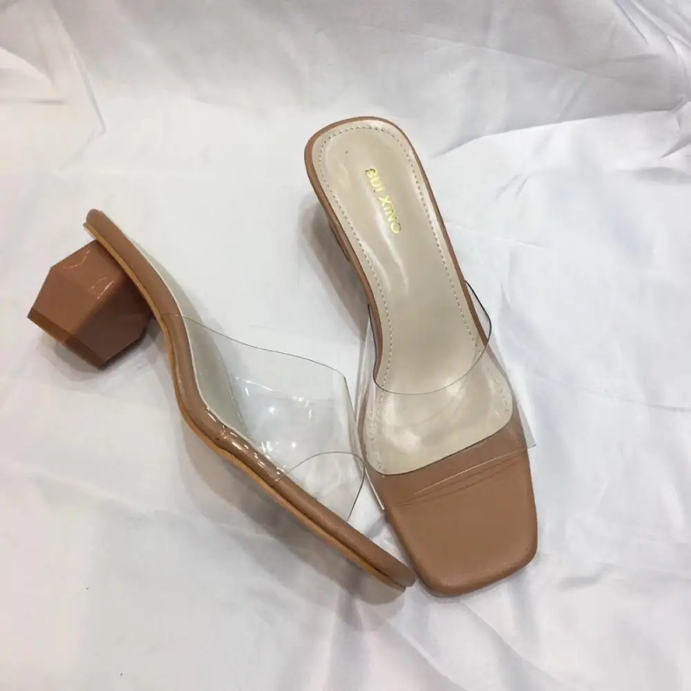 Transparent slippers square high heels shoes woman summer open toe shallow slides femme brief casual flipflops zapatos mujer2019
Transparent slippers square high heels shoes woman summer open toe shallow slides femme brief casual flipflops zapatos mujer2019