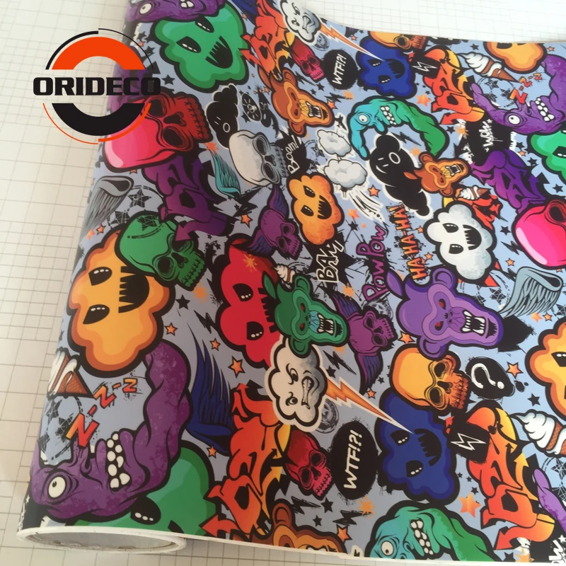 Cute cartoon skull sticker bomb vinyl sticker 1