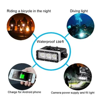 Suptig Waterproof Light High Power Dimmable 5200mAh Battery Waterproof LED Video Light For Gopro Hero7 6 5 4 3 xiaomiyi Camera
Suptig Waterproof Light High Power Dimmable 5200mAh Battery Waterproof LED Video Light For Gopro Hero7 6 5 4 3 xiaomiyi Camera