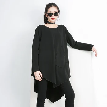 New arrivals Irregular Black Loose Tees Spring Women Long Sleeve O Neck Tops black color Streetwear T Shirts woman A71Z3
New arrivals Irregular Black Loose Tees Spring Women Long Sleeve O Neck Tops black color Streetwear T Shirts woman A71Z3