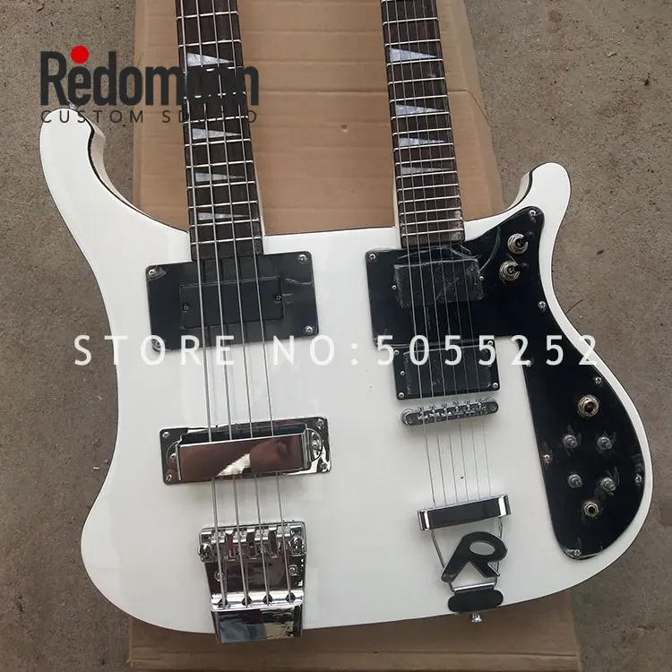 Factory custom Double neck guitar 4 strings Rickenback bass with 6 strings guitar electric bass guitar musical instrument shop
Factory custom Double neck guitar 4 strings Rickenback bass with 6 strings guitar electric bass guitar musical instrument shop