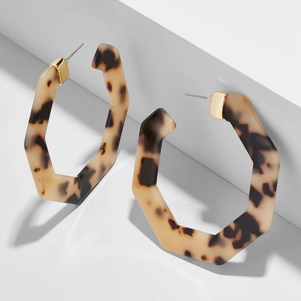 New Fashion Tortoise Color Acrylic Geometric Hoop Earrings for Women Colorful Leopard Print Big Circle Statement Jewelry Gifts
New Fashion Tortoise Color Acrylic Geometric Hoop Earrings for Women Colorful Leopard Print Big Circle Statement Jewelry Gifts