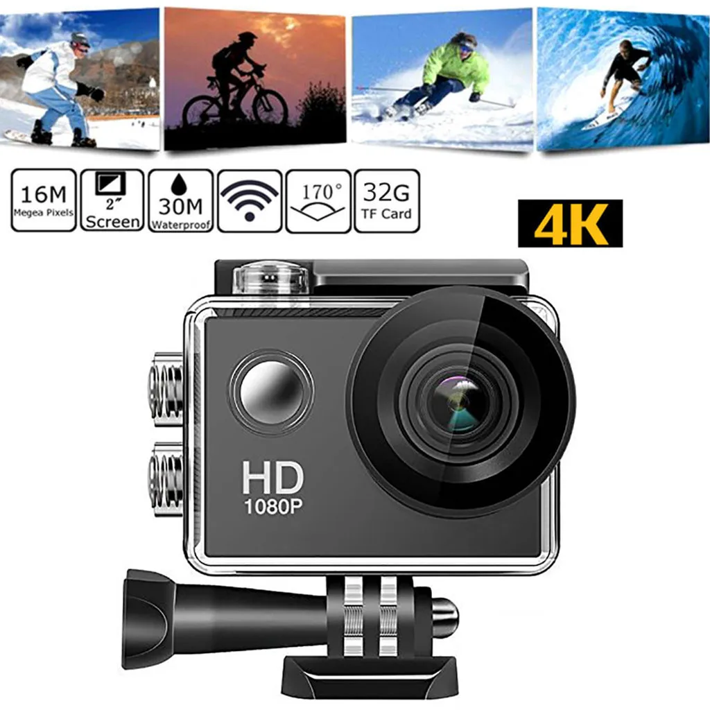 170 degree Wide Angle Lens 4K Full HD 2 inch LCD 98Ft Mini Helmet Waterproof Sports DV Camera Screen Action Camera
170 degree Wide Angle Lens 4K Full HD 2 inch LCD 98Ft Mini Helmet Waterproof Sports DV Camera Screen Action Camera