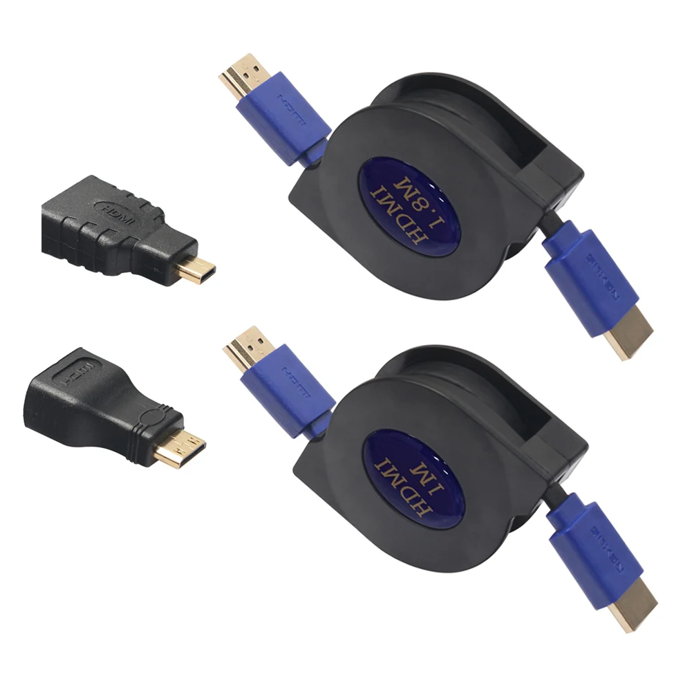1M 1.8M Retractable Flat HDMI Cable 3 in 1 HDMI To Mini/Micro HDMI Adapter Cable for Mobile Phone Computer TV Gameplay
1M 1.8M Retractable Flat HDMI Cable 3 in 1 HDMI To Mini/Micro HDMI Adapter Cable for Mobile Phone Computer TV Gameplay