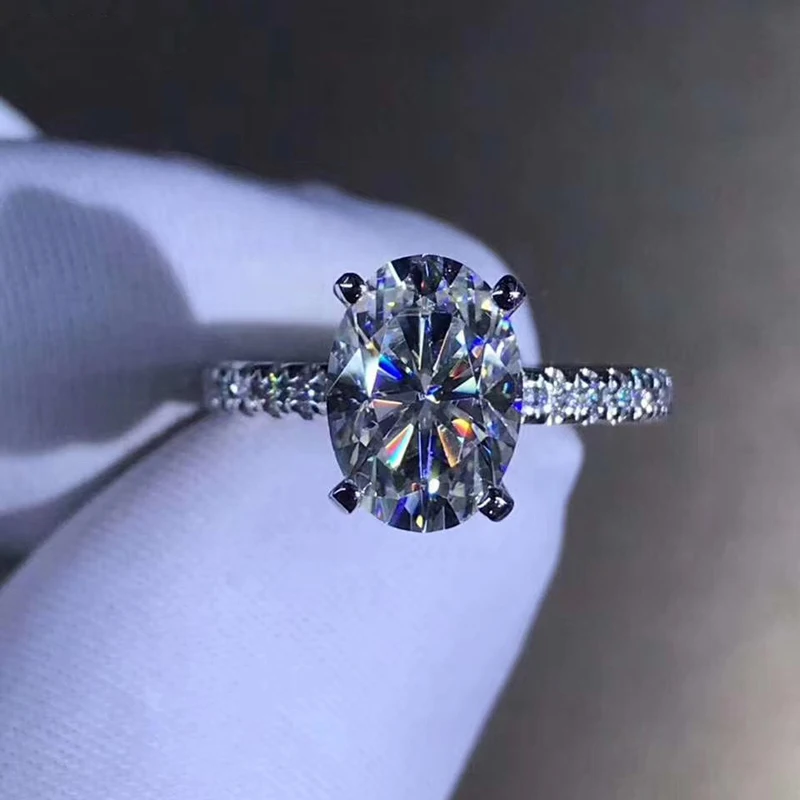 14K White Gold 925 Sterling Silver Ring 2.5 Carat Oval Cut GH Color 18K Luxury Diamond ring jewelry Moissanite Ring
14K White Gold 925 Sterling Silver Ring 2.5 Carat Oval Cut GH Color 18K Luxury Diamond ring jewelry Moissanite Ring