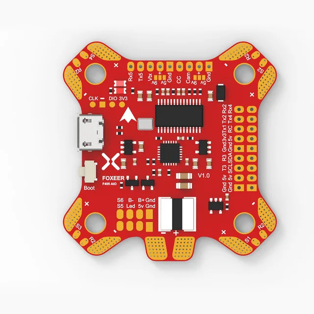 Foxeer F405 AIO Betaflight Flight Controller STM32 MPU6000 OSD Built-in 5V/2A BEC PDB Camera Control
Foxeer F405 AIO Betaflight Flight Controller STM32 MPU6000 OSD Built-in 5V/2A BEC PDB Camera Control