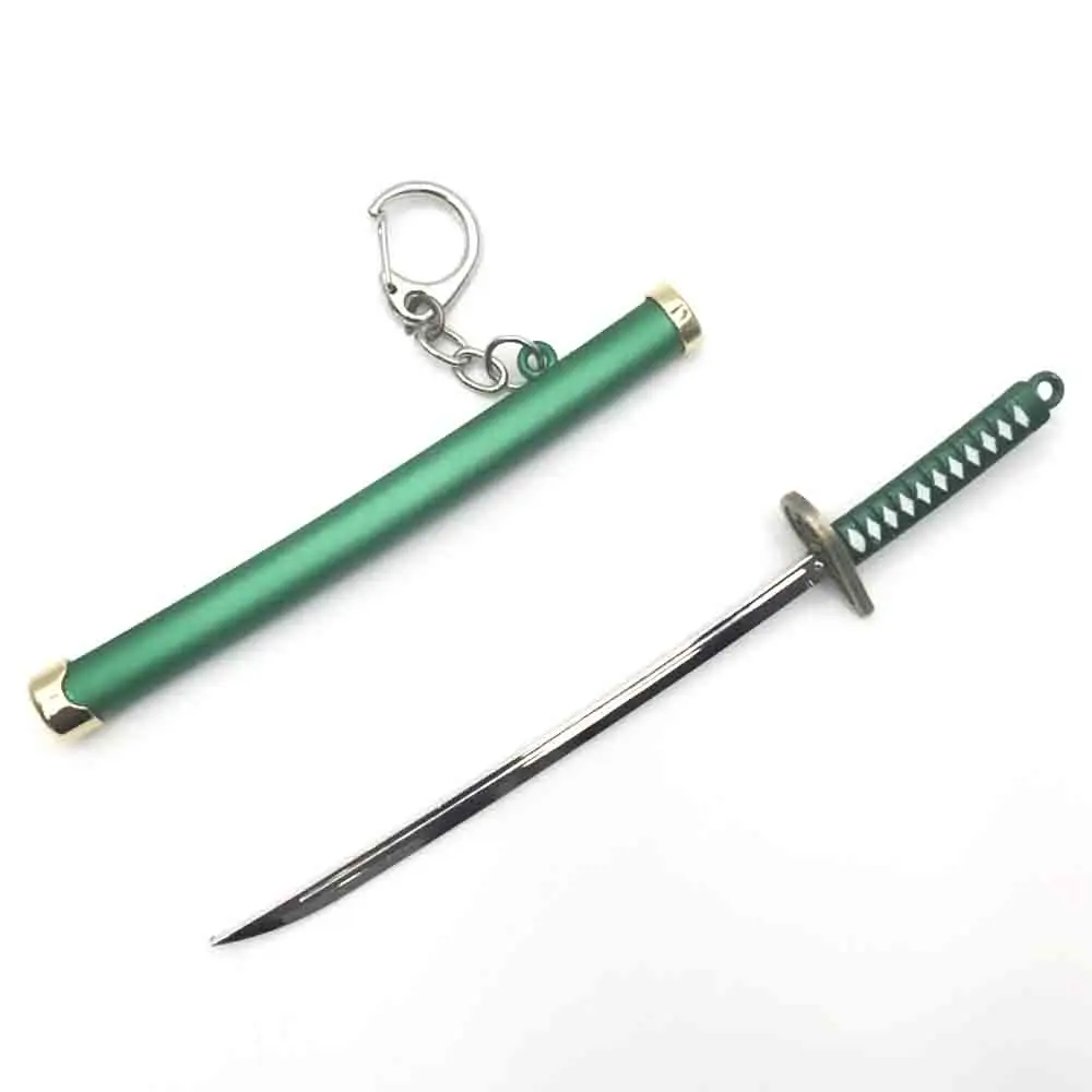 New Anime One Piece Pirates Characters Roronoa Zoro Swords Scabbard Weapon Keychains One Piece Key Chain Car Hanging Keyrings
New Anime One Piece Pirates Characters Roronoa Zoro Swords Scabbard Weapon Keychains One Piece Key Chain Car Hanging Keyrings